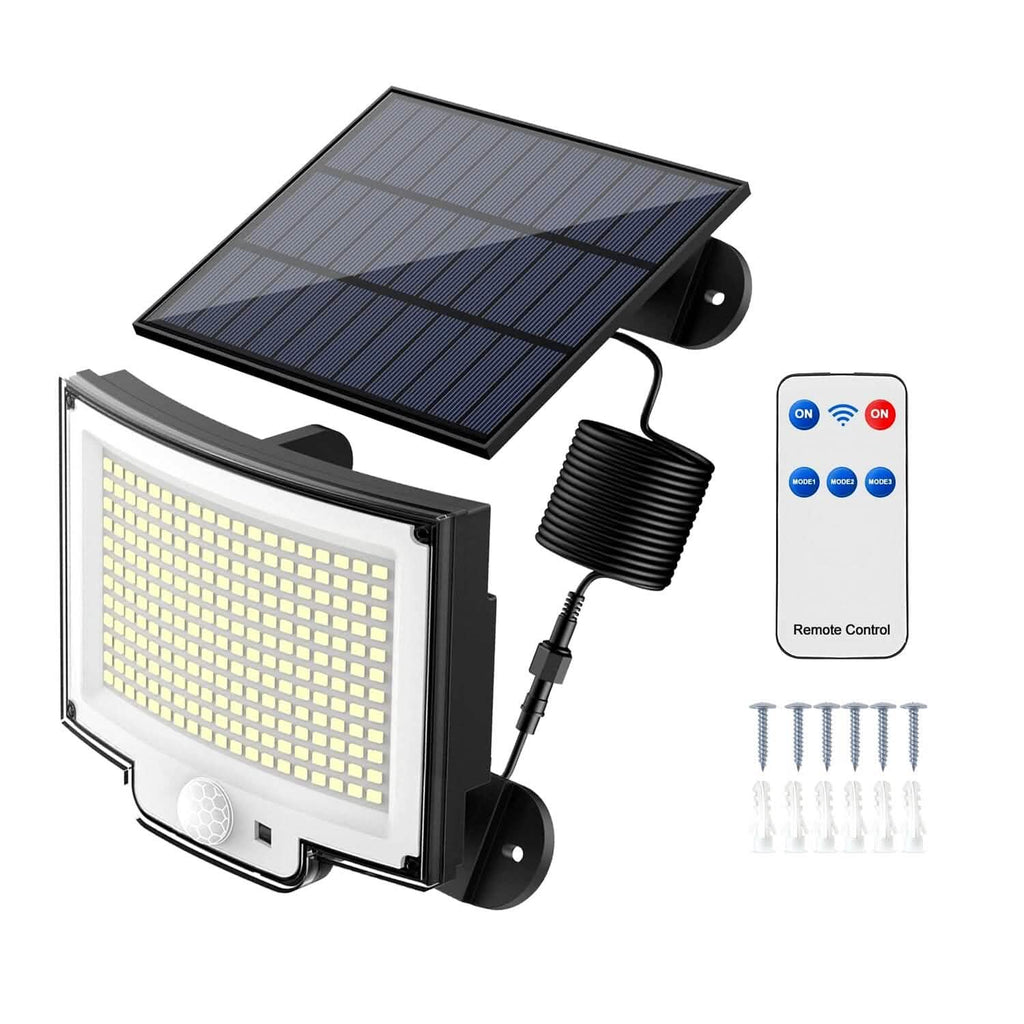 Projecteur solaire étanche IP65 avec détecteur de mouvement et télécommande