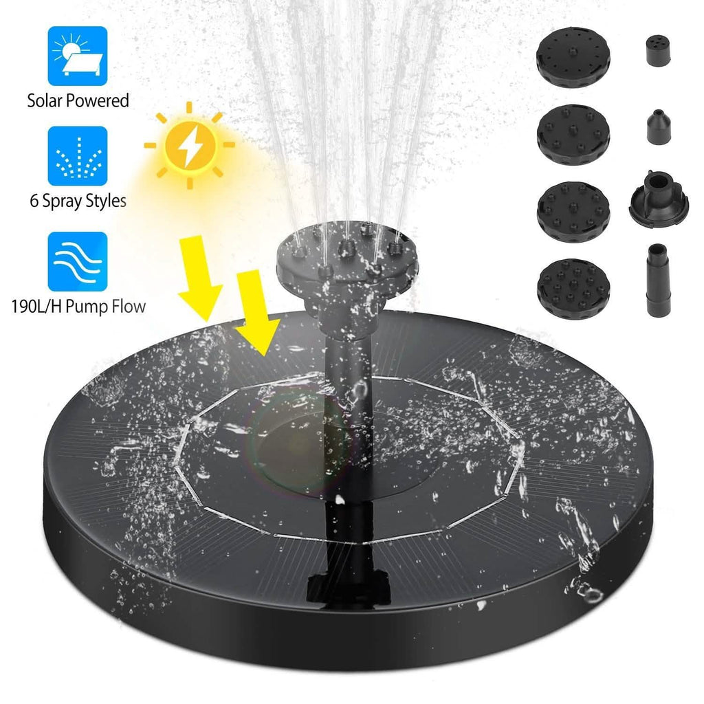 Pompe de fontaine solaire flottante pour bain d'oiseaux/bassin