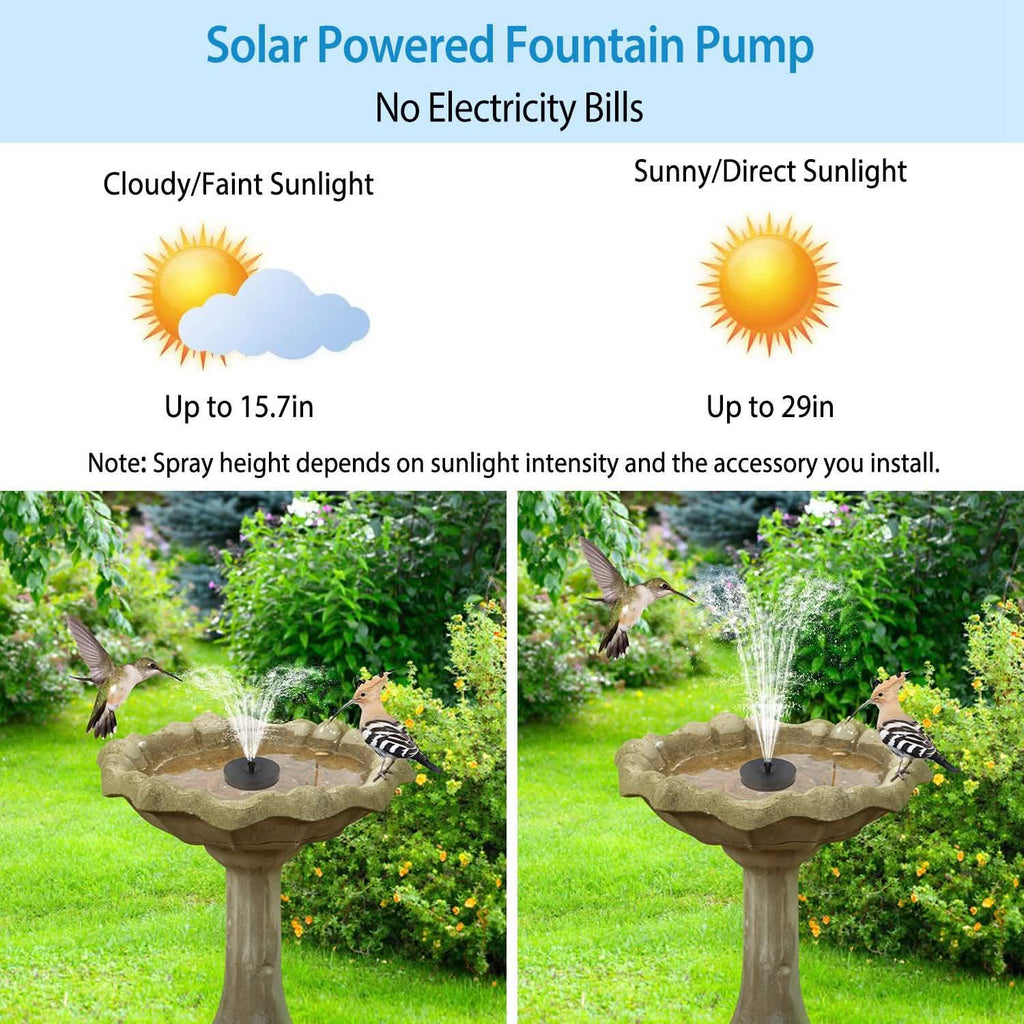 Pompe de Fontaine Solaire Flottante pour Bain d'Oiseaux et Étang