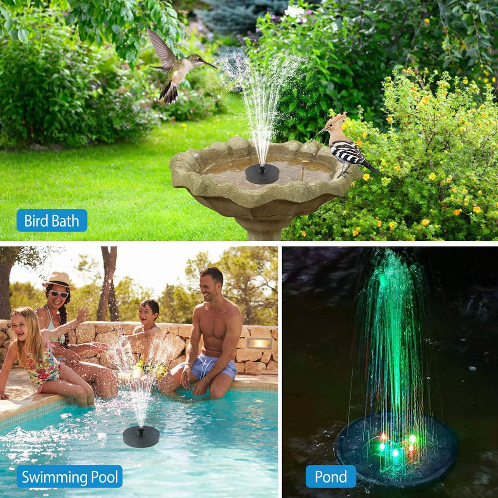 Pompe de Fontaine Solaire Flottante pour Bain d'Oiseaux et Étang