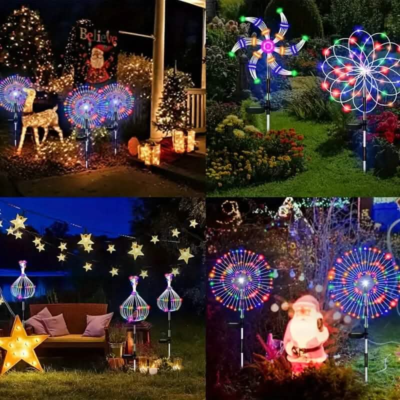 Lampes de jardin solaires avec 60 LED et 8 modes d'éclairage