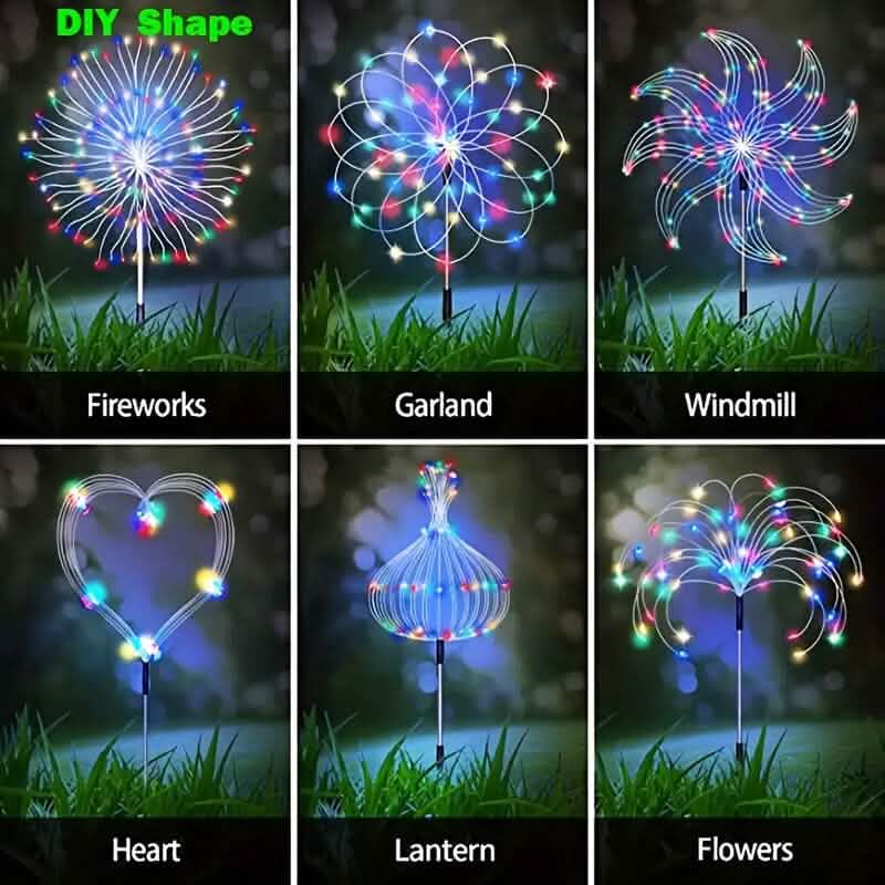 Lampes de jardin solaires avec 60 LED et 8 modes d'éclairage