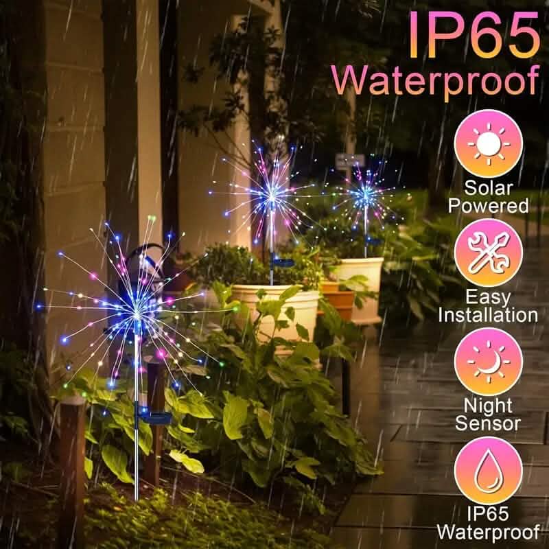 Lampes de jardin solaires avec 60 LED et 8 modes d'éclairage