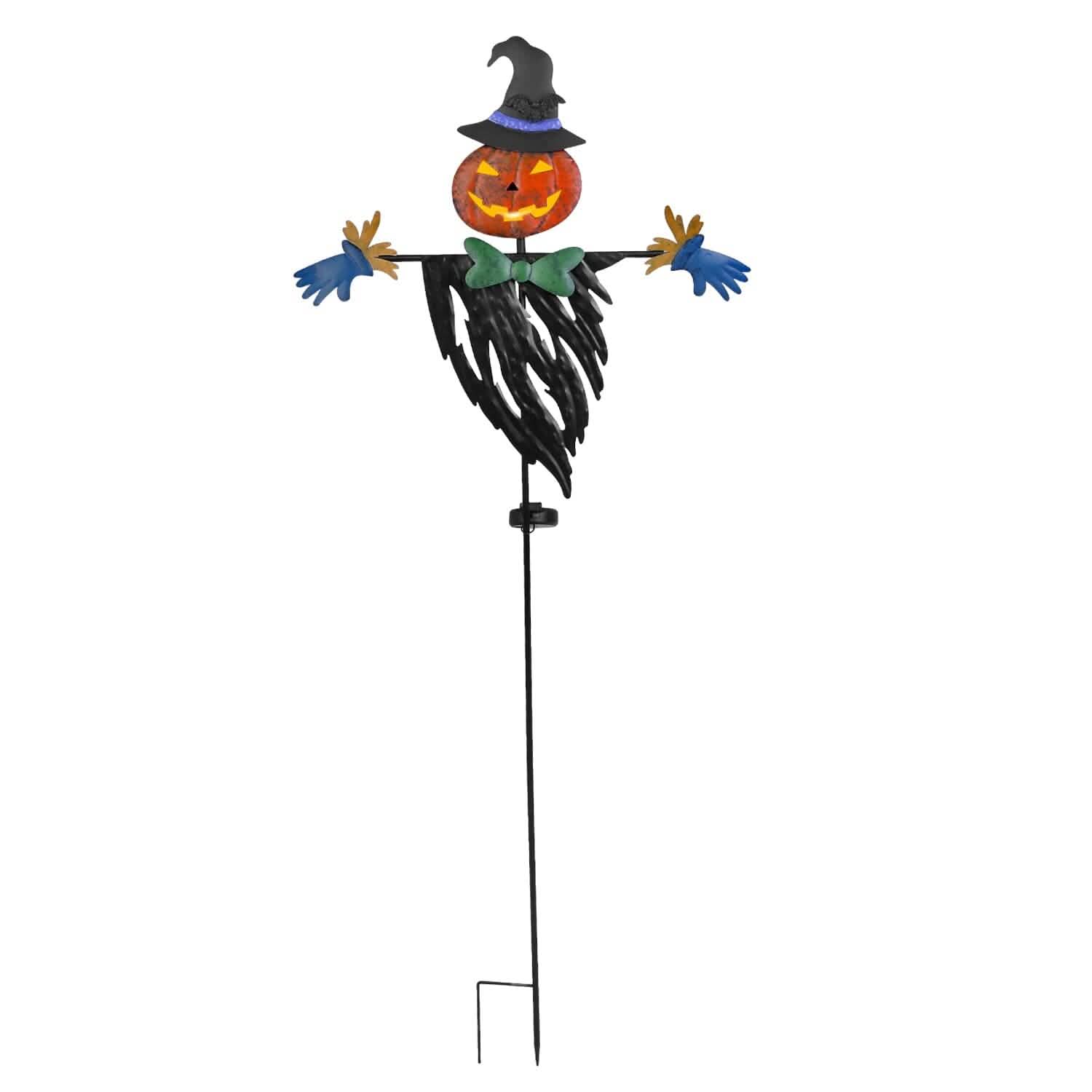 Décoration lumineuse de pieu d'épouvantail à énergie solaire pour Halloween