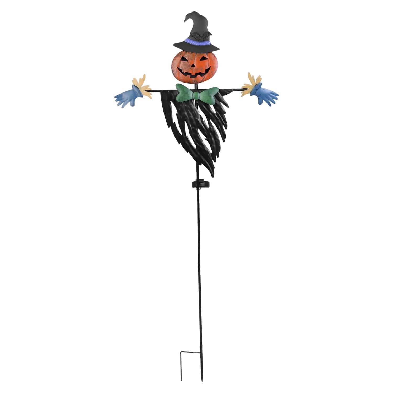 Décoration lumineuse de pieu d'épouvantail à énergie solaire pour Halloween
