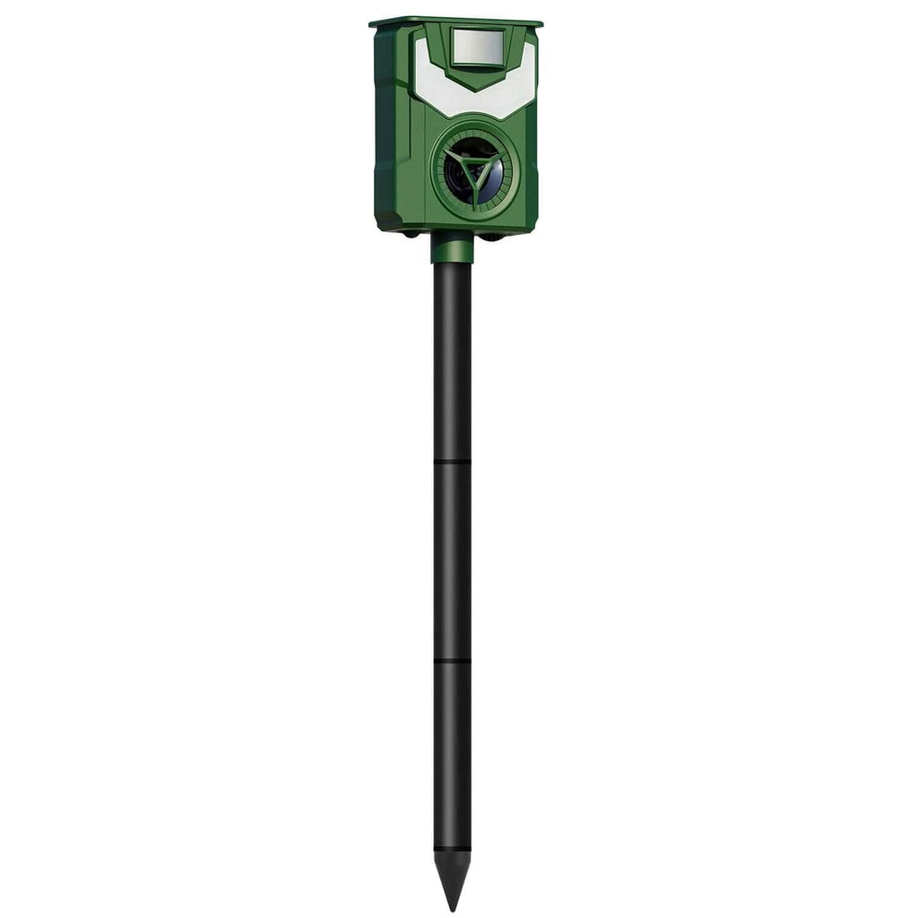 Répulsif Solaire Ultrasonique pour Animaux avec Lumière Flamboyante et Capteur de Mouvement rechargeable par USB