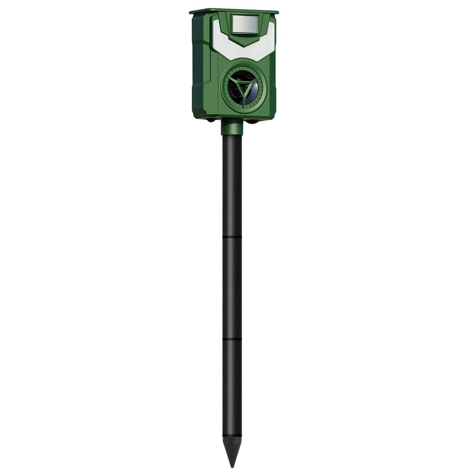 Répulsif Solaire Ultrasonique pour Animaux avec Lumière Flamboyante et Capteur de Mouvement rechargeable par USB