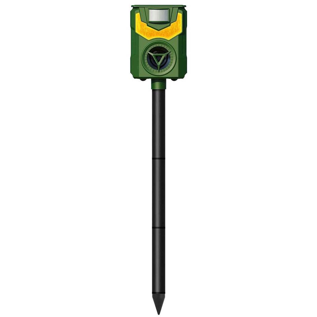 Répulsif Solaire Ultrasonique pour Animaux avec Lumière Flamboyante et Capteur de Mouvement rechargeable par USB