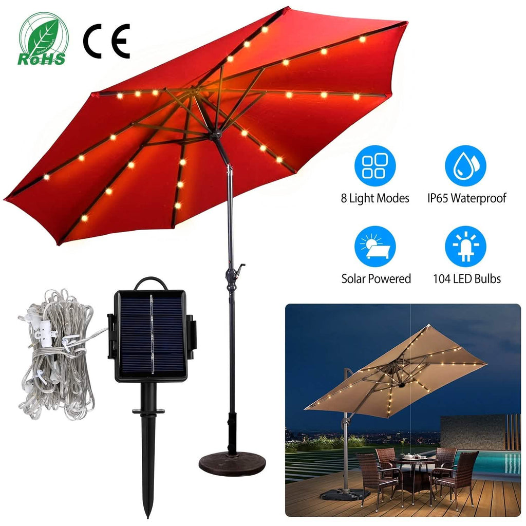Guirlande Lumineuse Solaire Parasol Extérieur