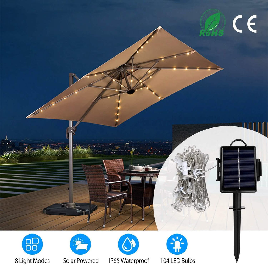 Guirlande Lumineuse Solaire Parasol Extérieur