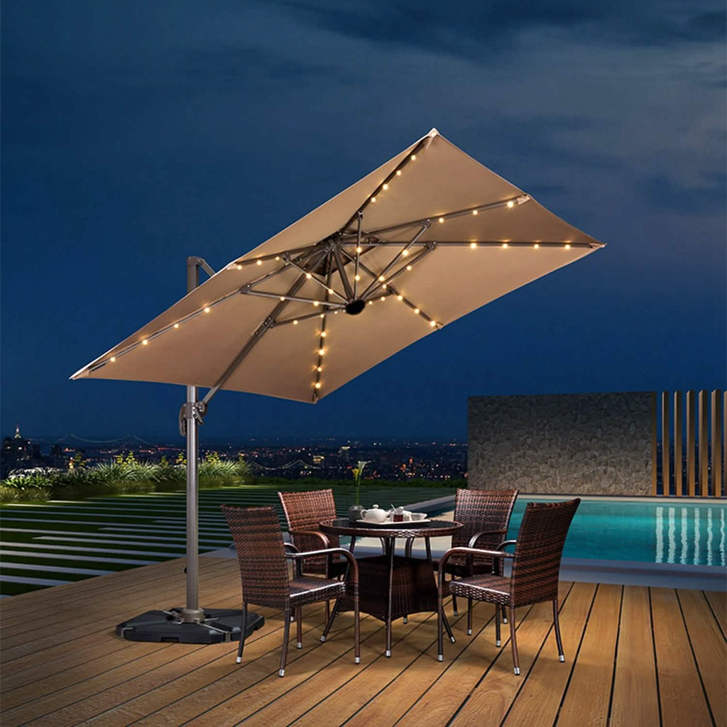 Guirlande Lumineuse Solaire Parasol Extérieur