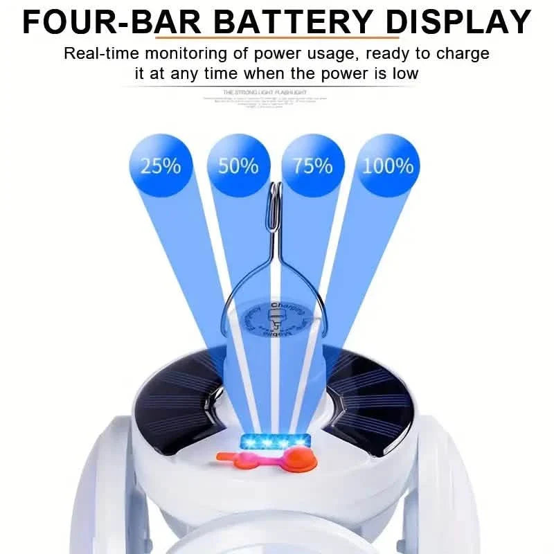 Ampoules LED solaires rechargeables par USB avec affichage de l'alimentation