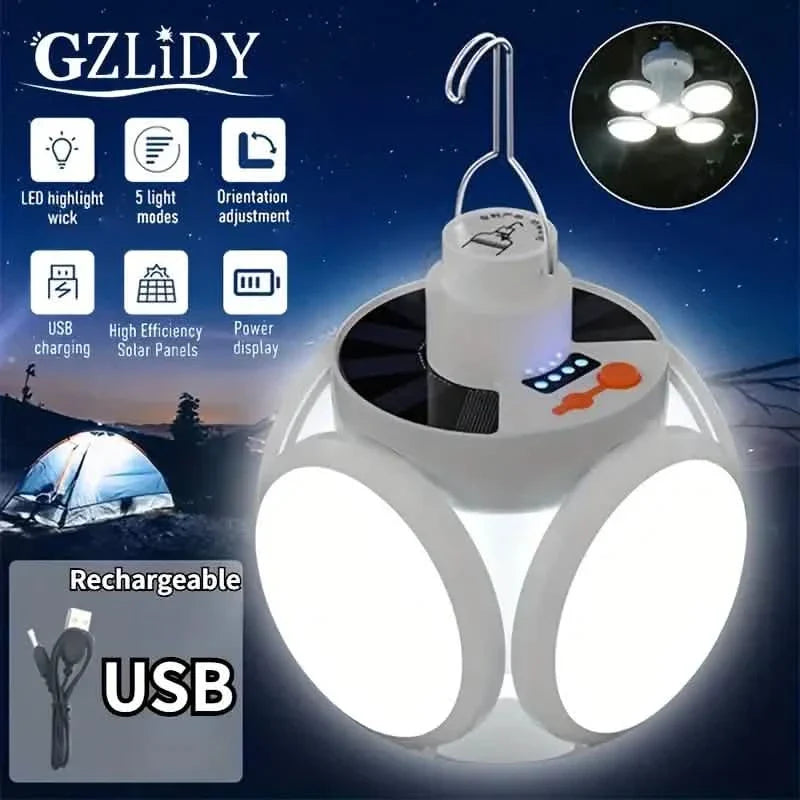 Ampoules LED solaires rechargeables par USB avec affichage de l'alimentation