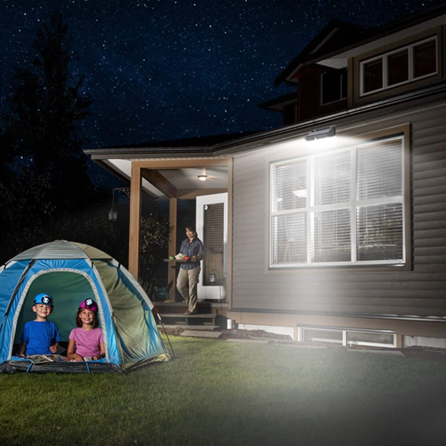 Lampe solaire murale extérieure 206 LED avec détecteur de mouvement PIR