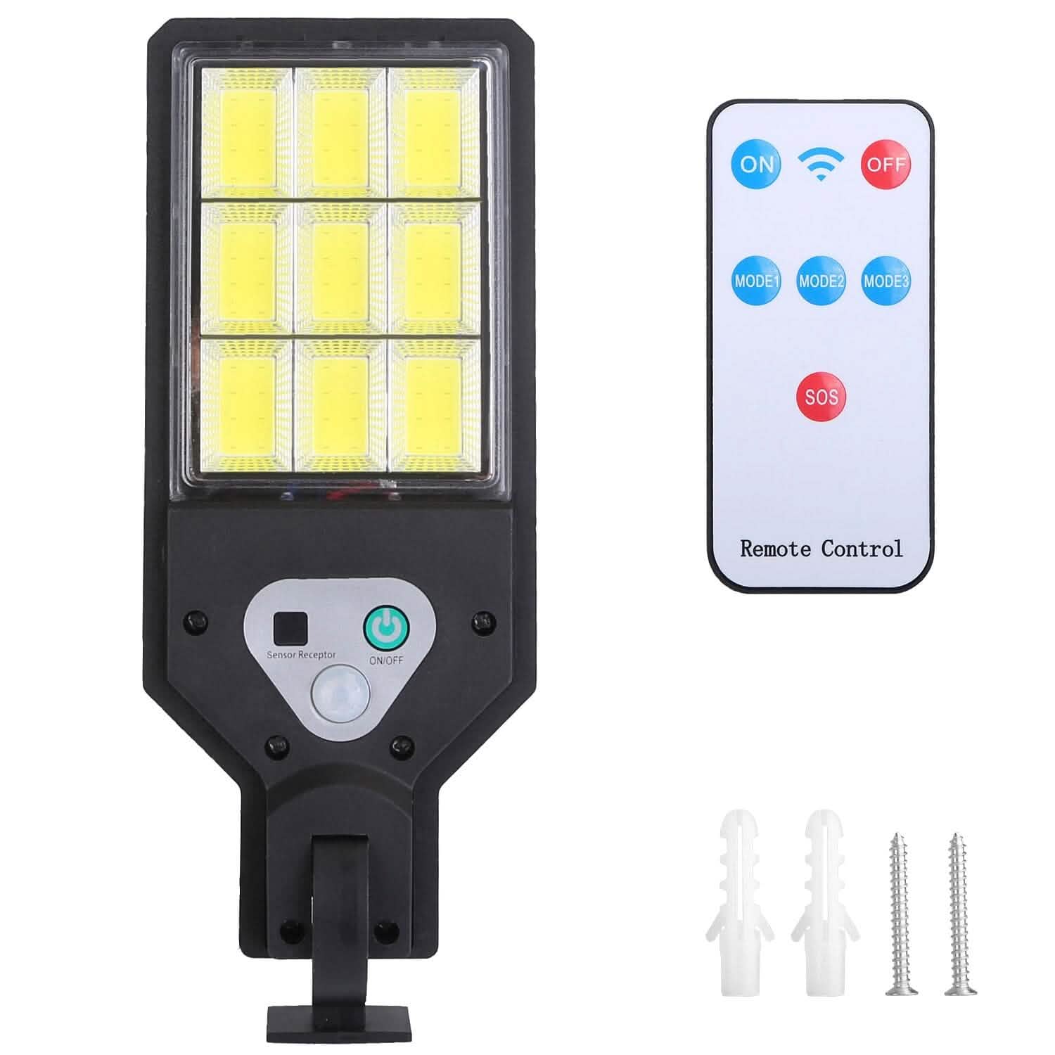 Lampes solaires murales d'extérieur avec capteur de mouvement PIR et télécommande sans fil