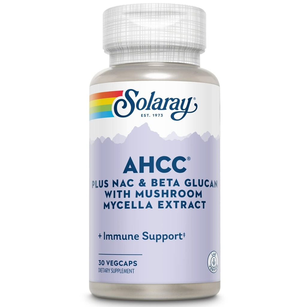 SOLARAY AHCC + NAC & Beta Glucan, Veg Cap (Btl-Plastic) 30ct