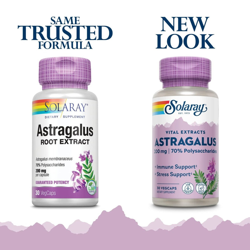 SOLARAY Extrait de Racine d'Astragale 200 mg 30 VegCaps