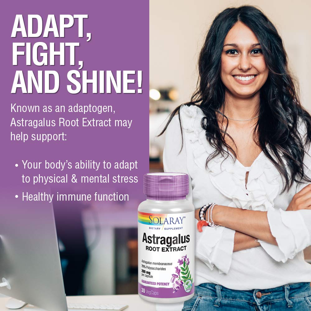 SOLARAY Extrait de Racine d'Astragale 200 mg 30 VegCaps