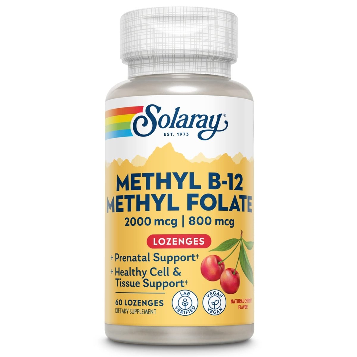 SOLARAY B-12 + Méthylfolate Pastilles 60 unités