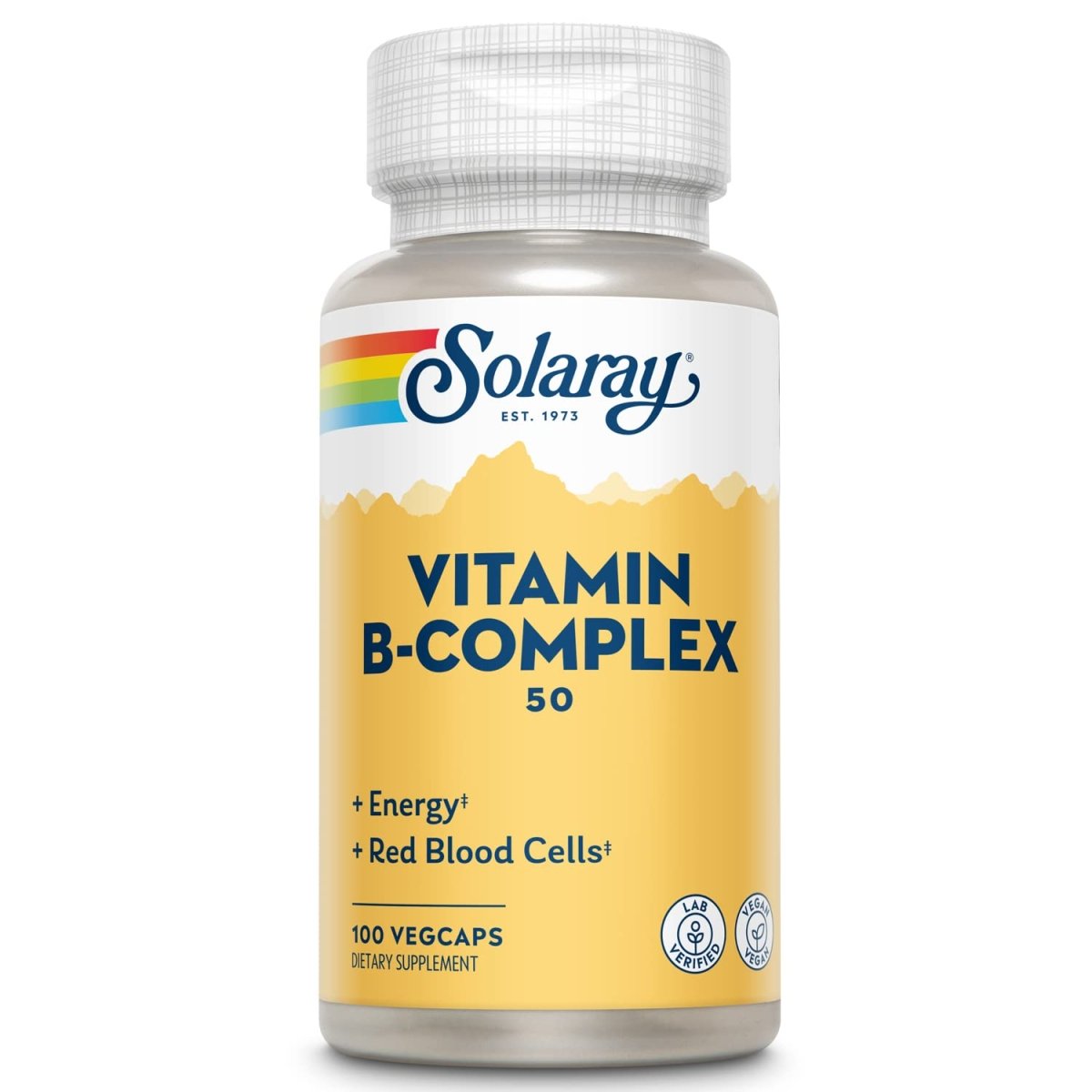 Solaray Complexe B 50mg - Soutien Complet en Vitamines B pour l'Énergie et le Bien-être Général - 100 Comprimés