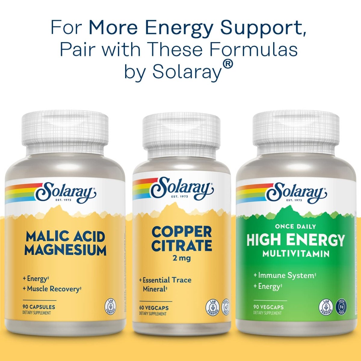 Solaray Complexe B 50mg - Soutien Complet en Vitamines B pour l'Énergie et le Bien-être Général - 100 Comprimés