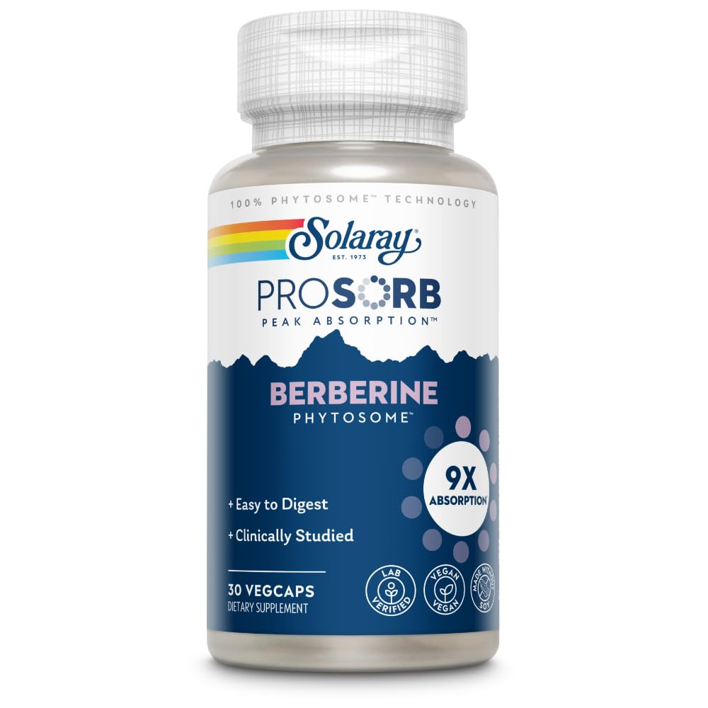 SOLARAY Berbérine Phytosome - 30 portions, 30 VegCaps