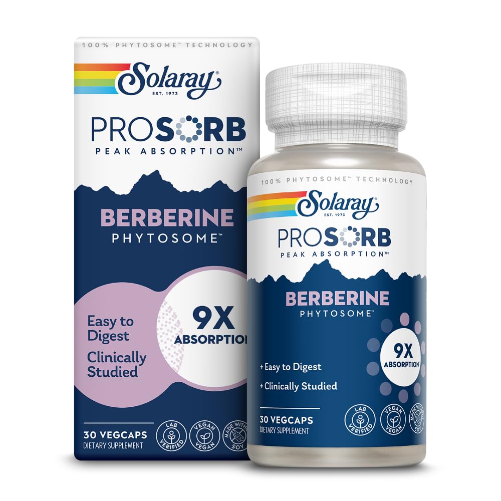 SOLARAY Berbérine Phytosome - 30 portions, 30 VegCaps