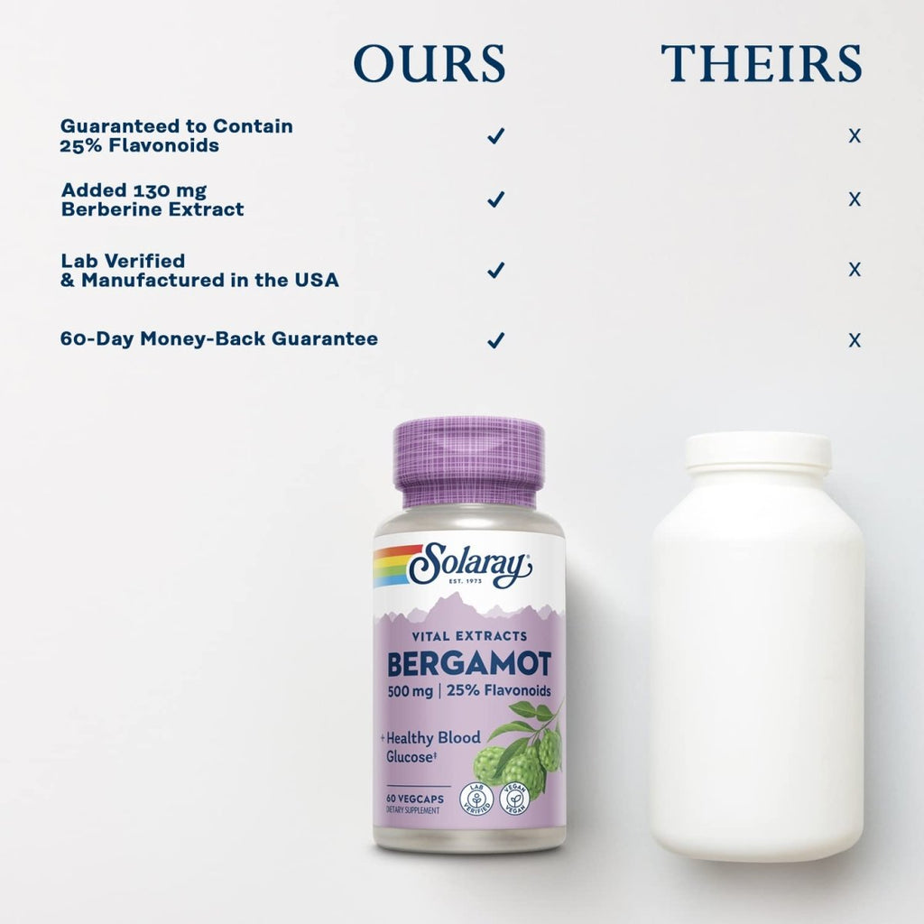 Solaray Bergamot Advanced Formula - Extrait de Fruit pour le Soutien Cardiovasculaire - 60 Gélules Végétales