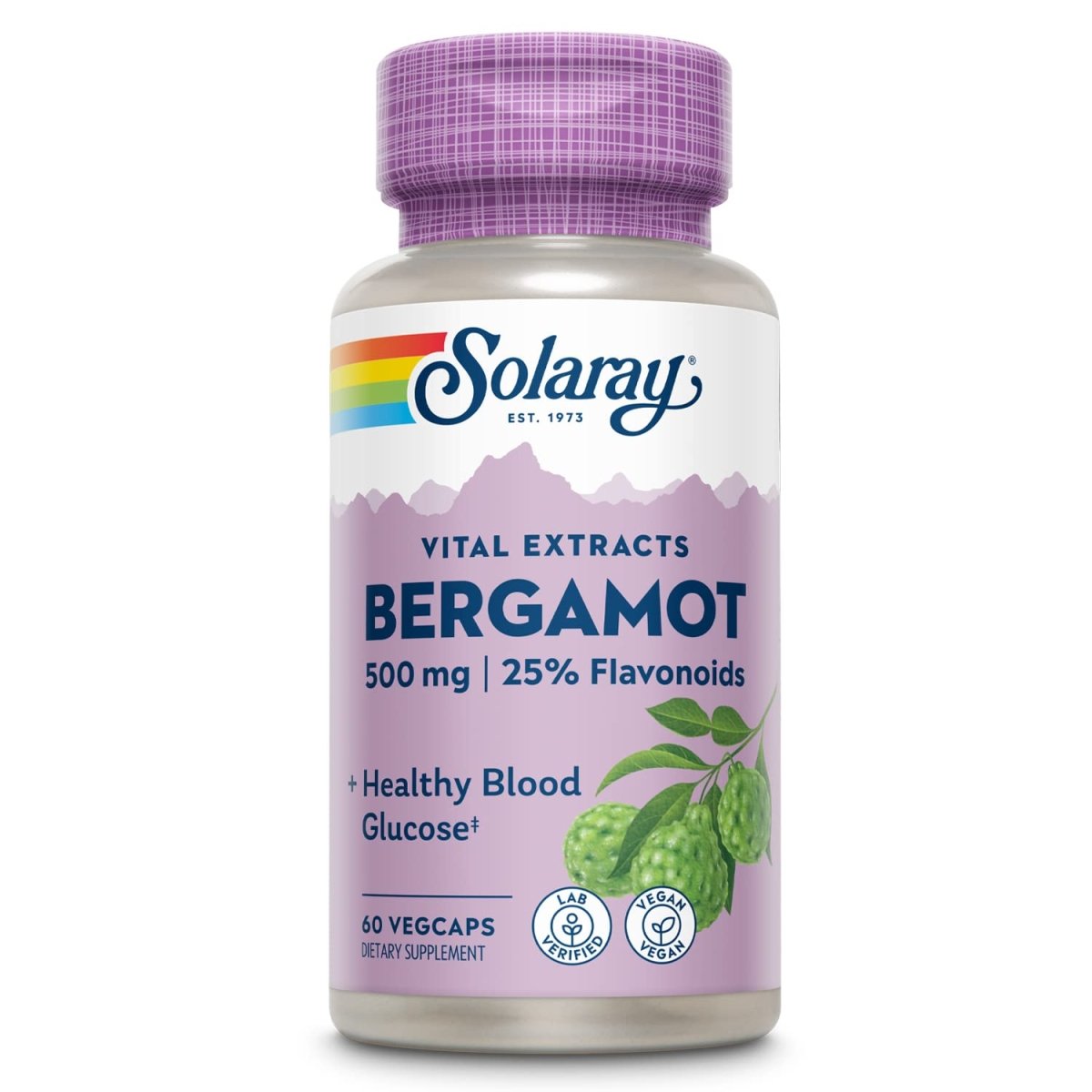 Solaray Bergamot Advanced Formula - Extrait de Fruit pour le Soutien Cardiovasculaire - 60 Gélules Végétales