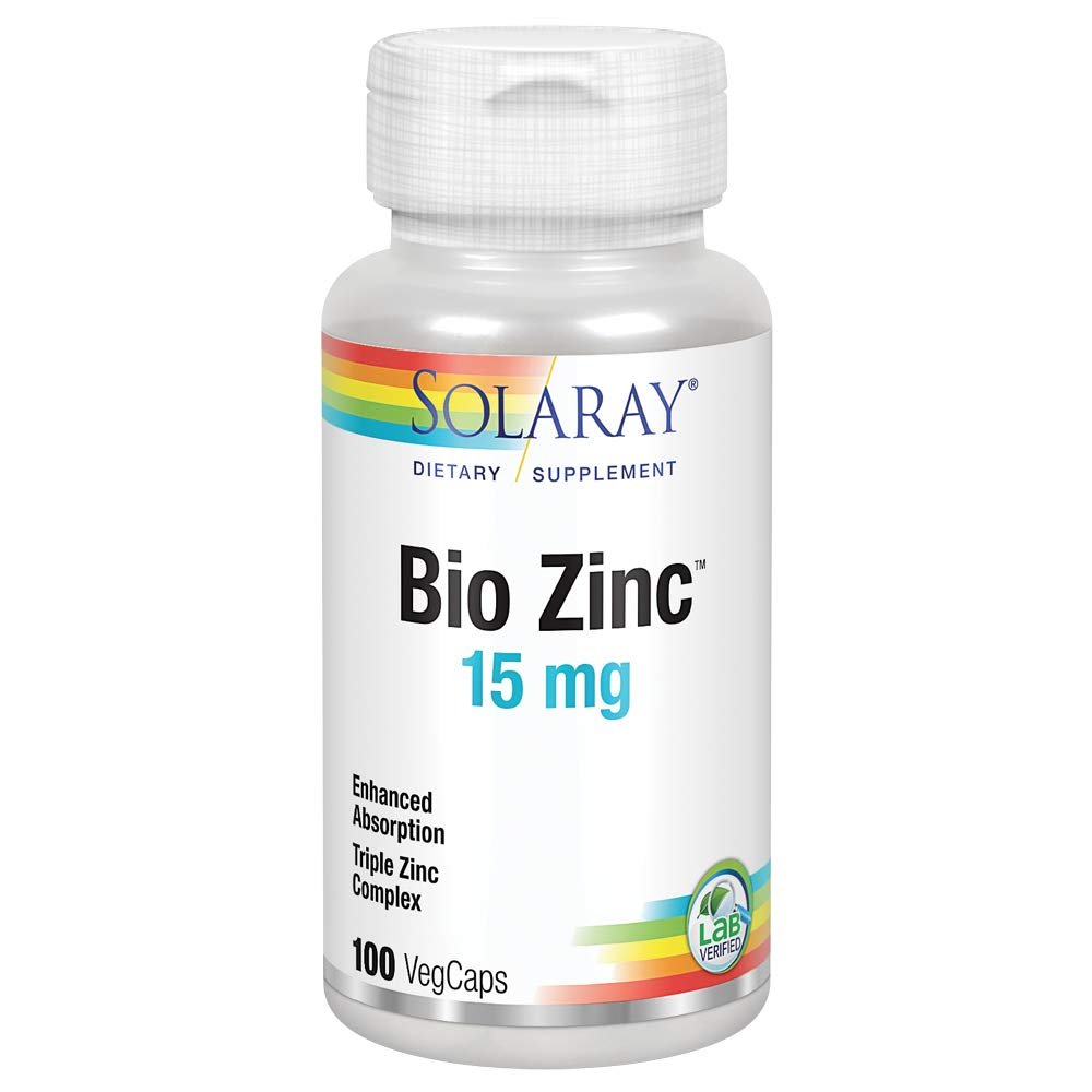 Solaray Bio Zinc 15 mg 100 Végi-capsules