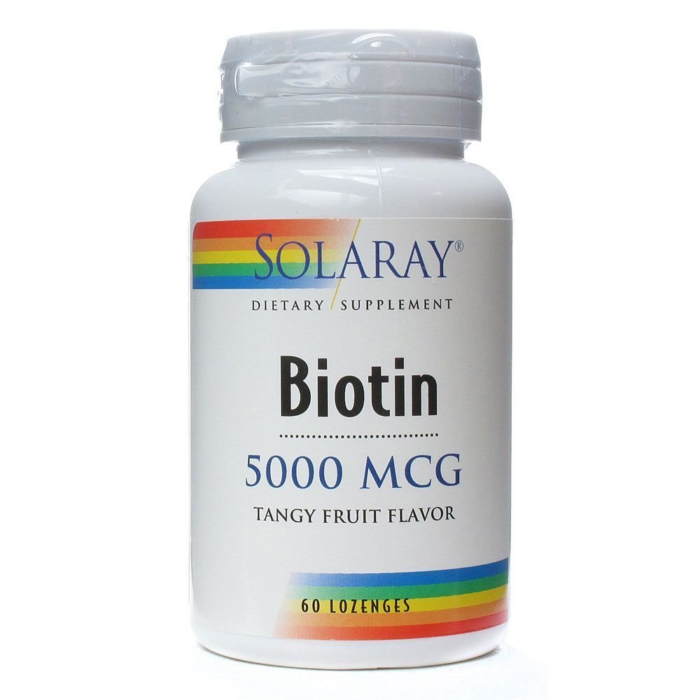 Solaray Biotine 5000 mcg 60 pastilles