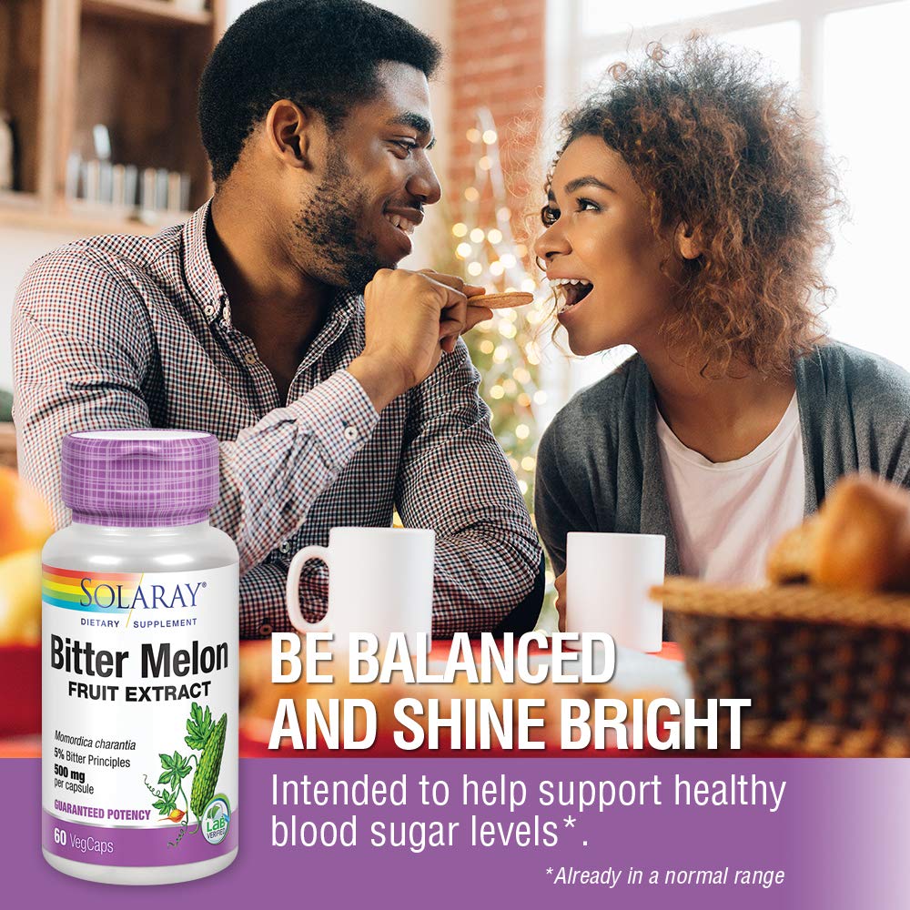 SOLARAY Bitter Melon Fruit Extract 500mg 5% Bitter Principles 60 VegCaps