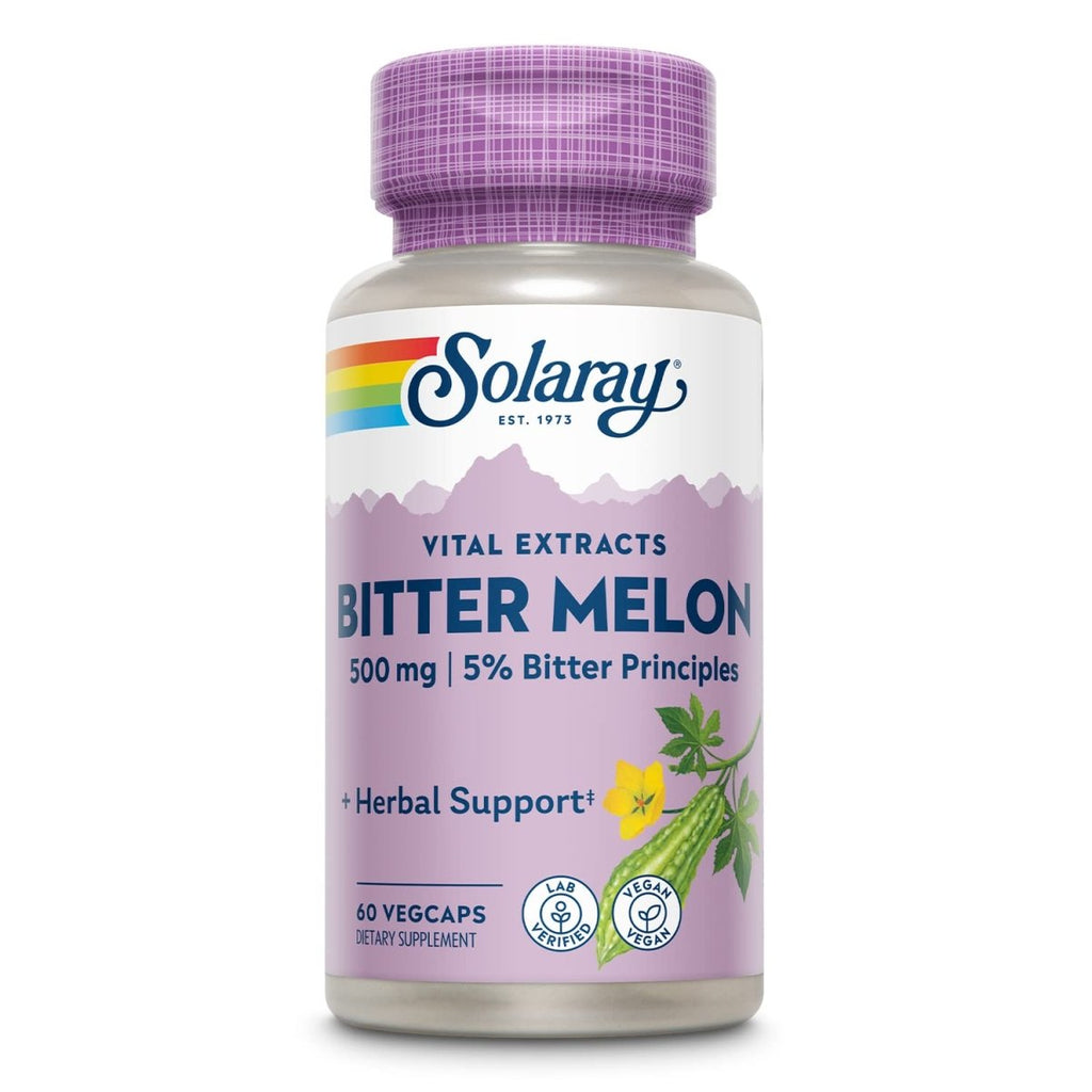 SOLARAY Bitter Melon Fruit Extract 500mg 5% Bitter Principles 60 VegCaps