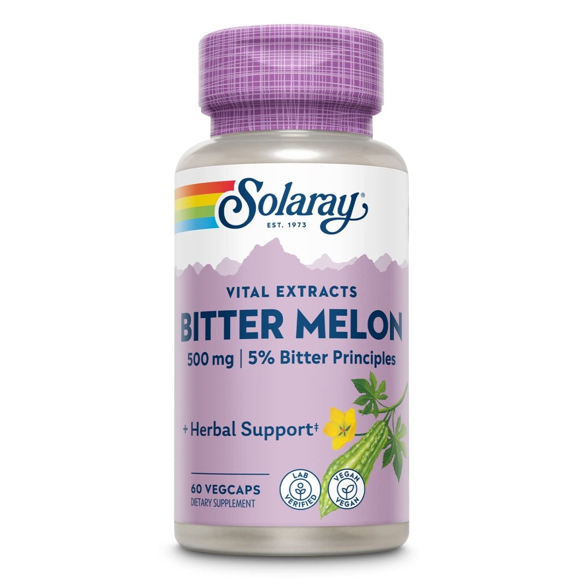SOLARAY Bitter Melon Fruit Extract 500mg 5% Bitter Principles 60 VegCaps