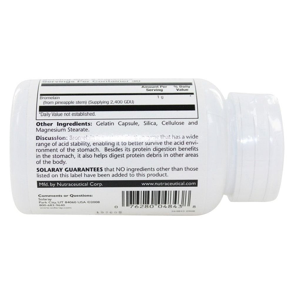 Solaray - Bromélaïne Force Maximale 500 mg - 60 Gélules