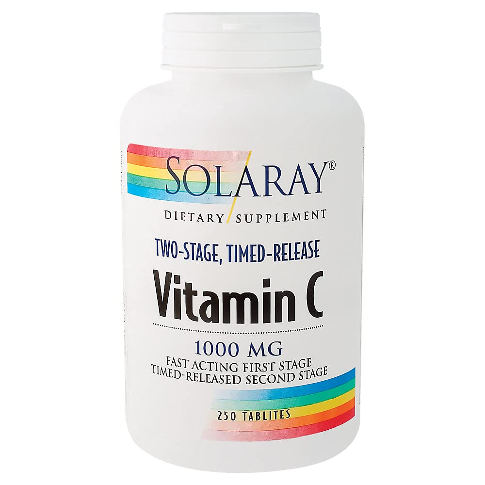 Solaray - C 1000 W/Rh& Ace, 1000 mg, 250 tablets