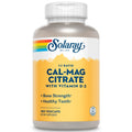SOLARAY Citrate de Calcium et Magnésium avec Vitamine D-2, Ratio 1:1 pour la Santé des Os, Dents, Muscles et Fonctionnement du Système Nerveux, Haute Absorption, 180 Comprimés