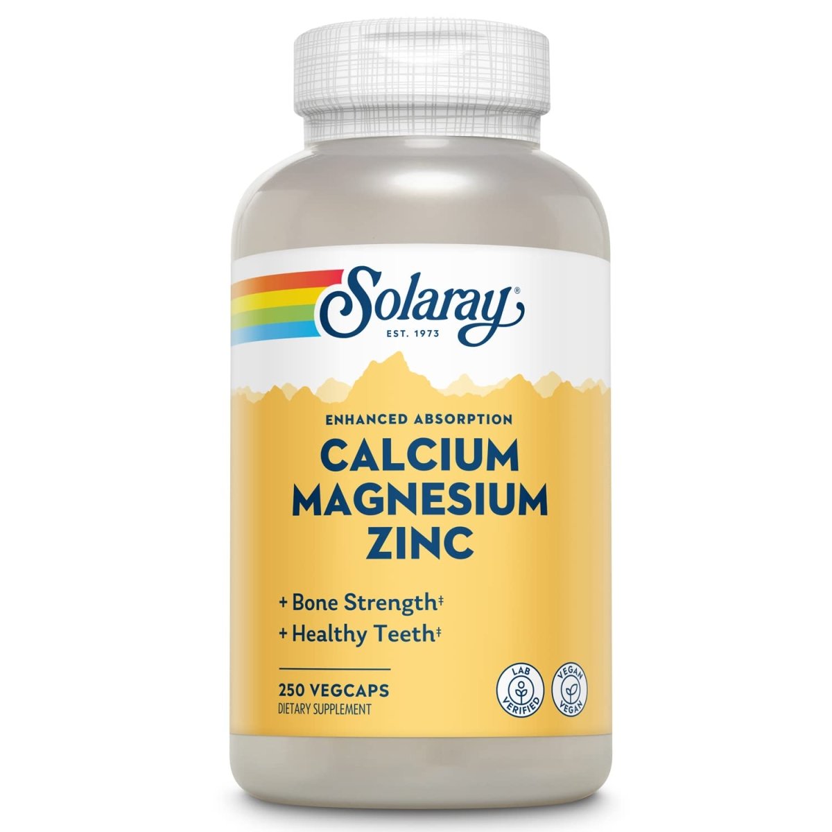Solaray - Calcium Magnésium Zinc - 250 Gélules Végétariennes