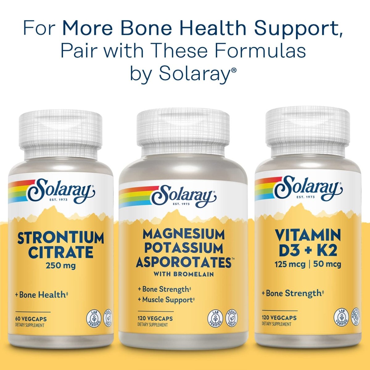 Solaray - Calcium Magnésium Zinc - 250 Gélules Végétariennes