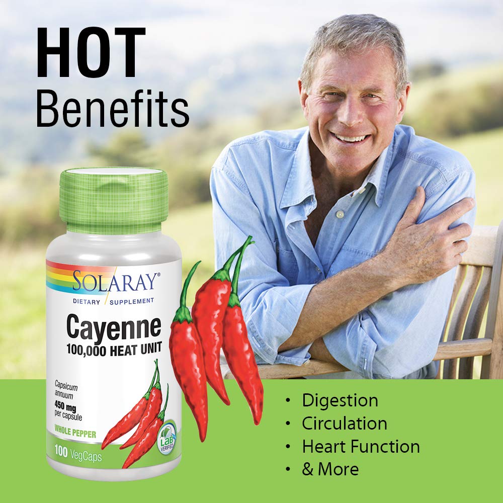 SOLARAY Poivre de Cayenne 450 mg 100 gélules végétales