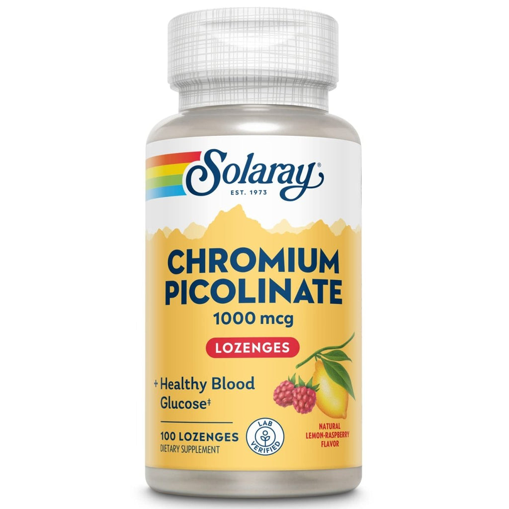 Pastilles de picolinate de chrome Solaray 1000 µg, 100 unités