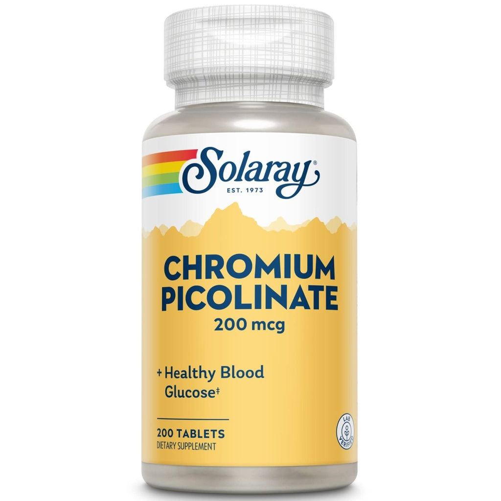 Comprimés de Picolinate de Chrome Solaray, 200 µg, 200 unités