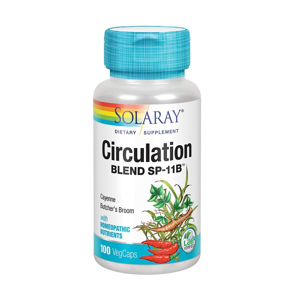 SOLARAY Circulation Blend SP-11B - Herbes et Sels Cellulaires pour un Système Circulatoire Sain - 50 Portions, 100 Gélules Végétales
