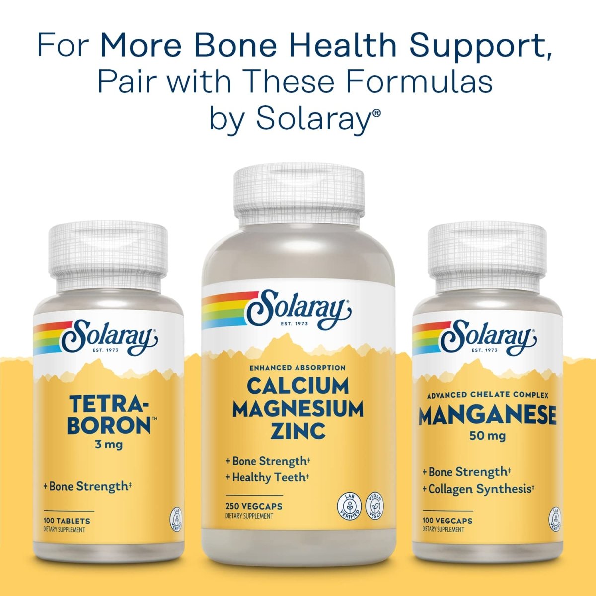 Solaray D3 5000UI avec K2 - Combinaison Vitamine D et K2 - 60 Capsules Végétariennes