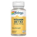 Solaray D3 5000UI avec K2 - Combinaison Vitamine D et K2 - 60 Capsules Végétariennes
