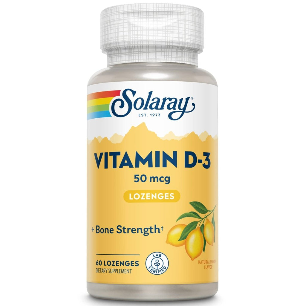 Solaray D3 Lemon 2,000 LU Lozenges 60 Count
