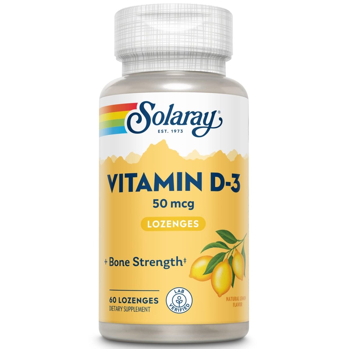 Solaray D3 Lemon 2,000 LU Lozenges 60 Count