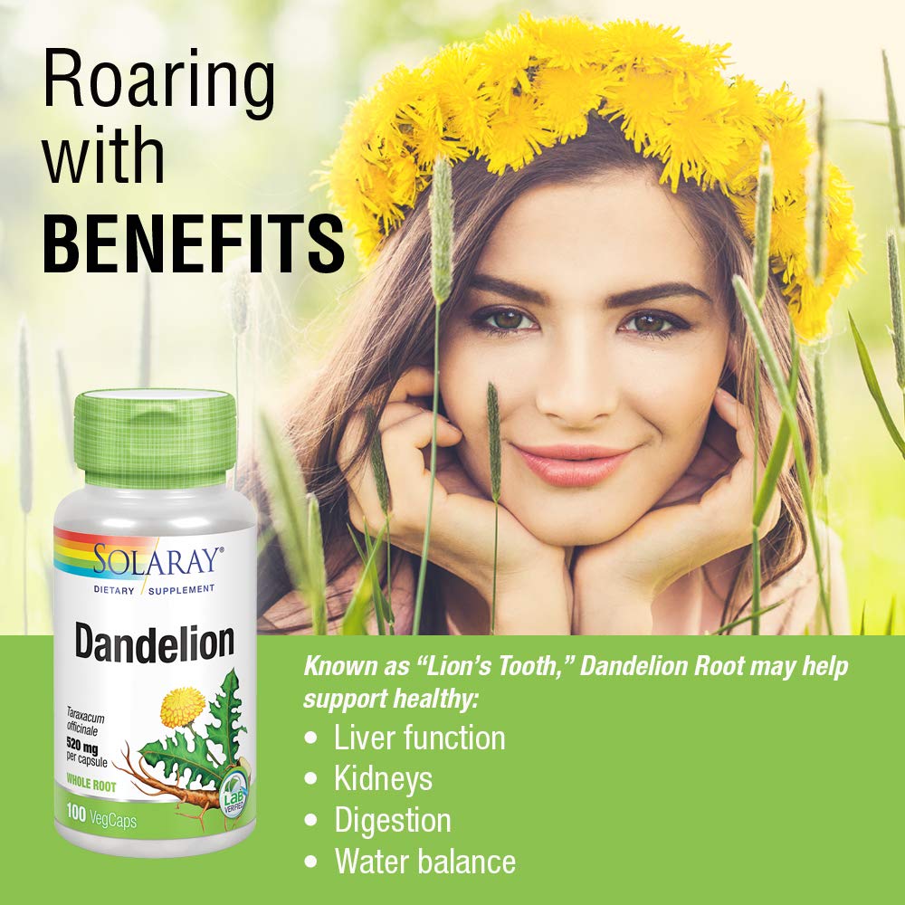 SOLARAY Racine de pissenlit 1040mg 100 VégiCaps