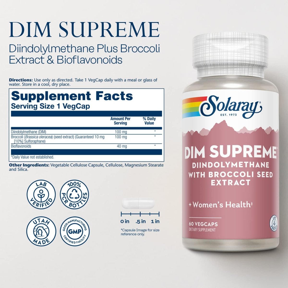 SOLARAY Dim Suprême, 100 mg, 60 capsules