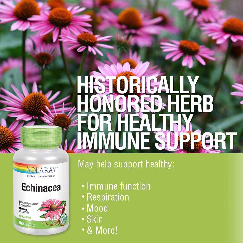 SOLARAY Echinacea Purpurea & Angustifolia Root 460 mg 180 VegCaps